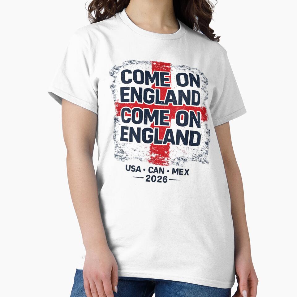 ENGLAND FOOTBALL FANS WORLD CUP 2026 T-SHIRT WITH ST GEORGE'S FLAG by The Hairy Melon