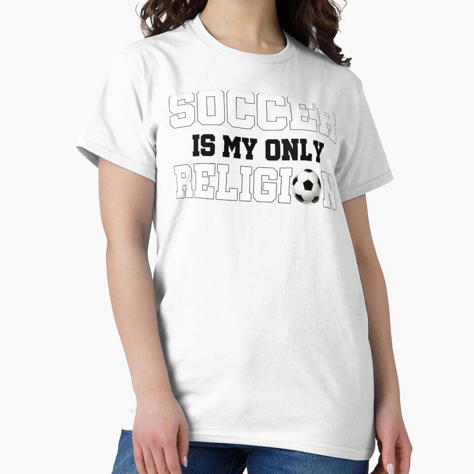 Soccer is my only religion football best design gifts by LessStressNerd