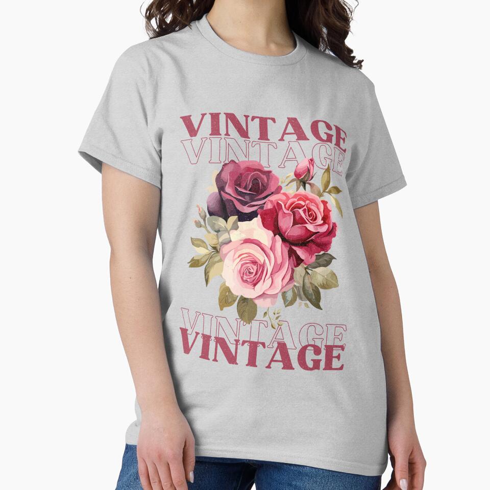 Vintage Roses Flower by GirlGlowGraphic