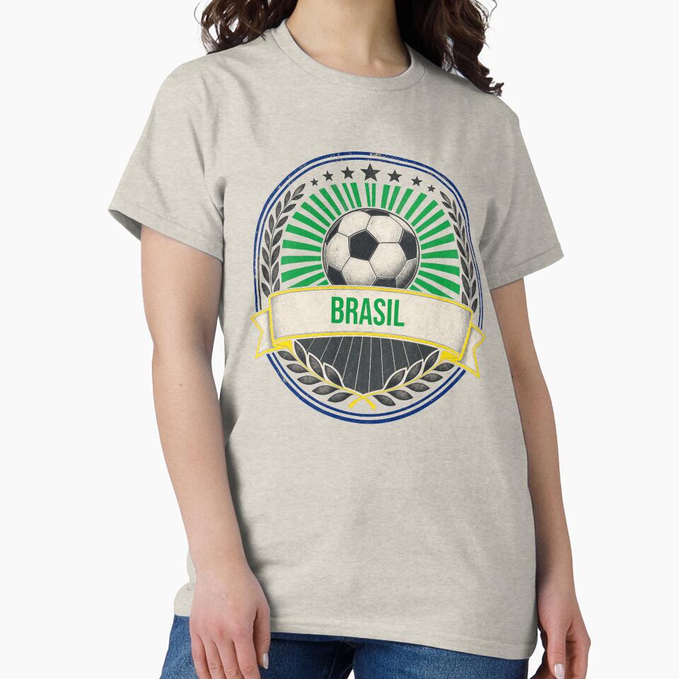 Brasil Vintage Soccer Crest — Retro Brazil Football Badge Fan Emblem by icemanphotos