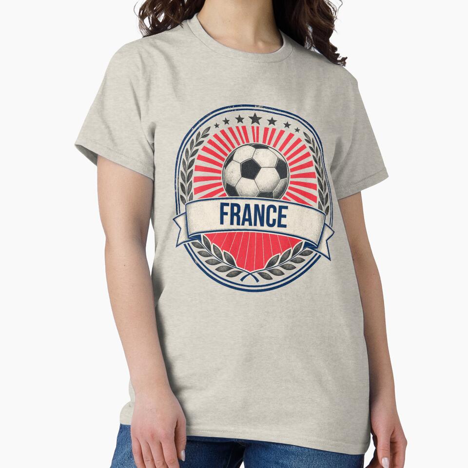 France Vintage Soccer Crest — Retro French Football Badge Fan Emblem by icemanphotos