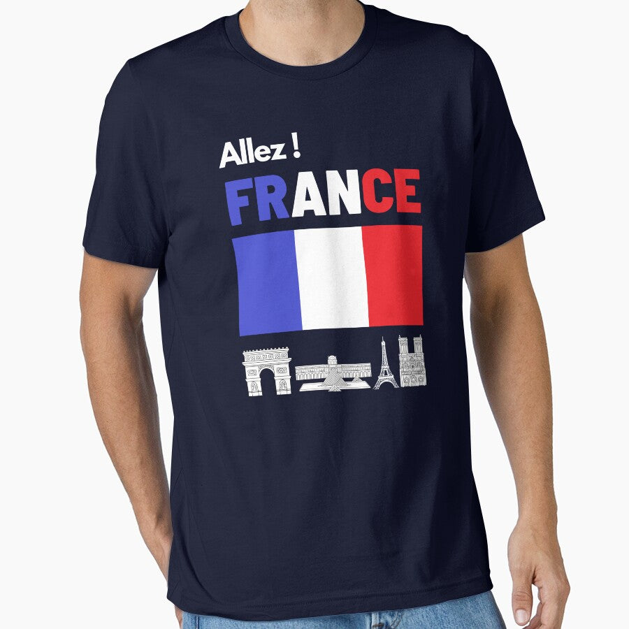 T-shirt France with flag/ Unisex t-shirt/ Sport supporter by LiliMimiCraftfy