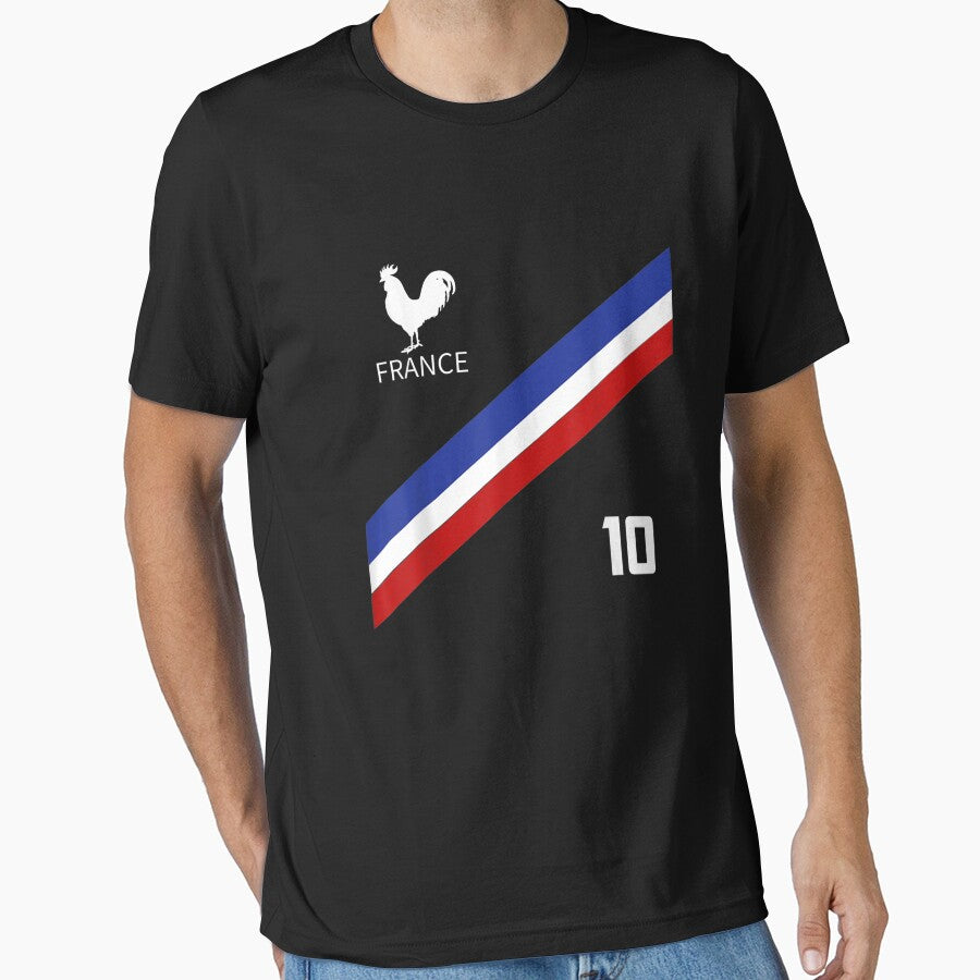France Jersey Number Ten Soccer French Futbol Club T-Shirt by Bobby-Bancel