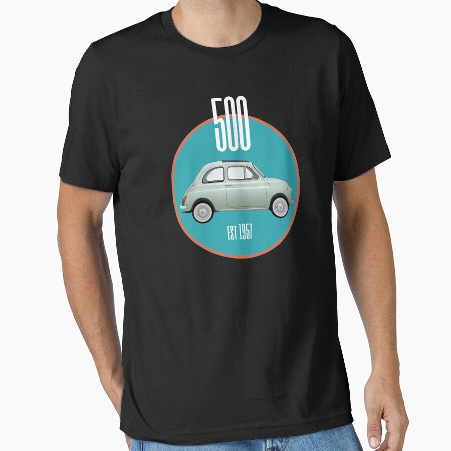 Fiat 500 vintage car teal blue design by MiloHarris