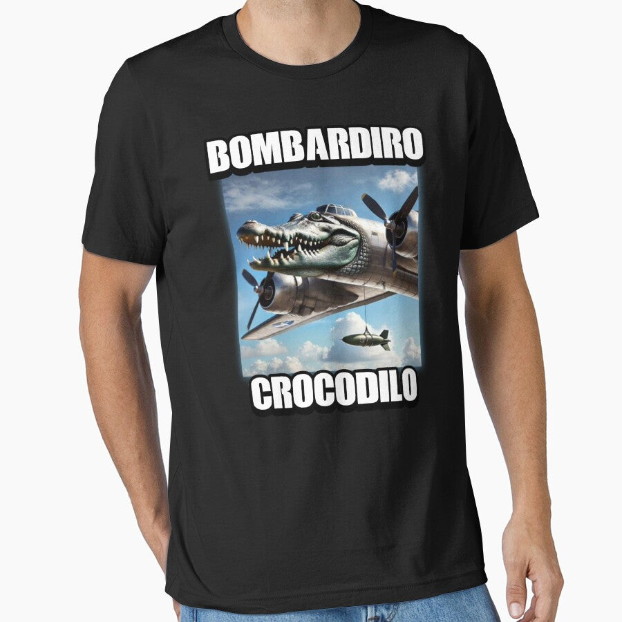 Bombardiro Crocodilo Crocodile Plane Bomber. Tralalero Tralala Meme Viral Trend by SillyMerchant
