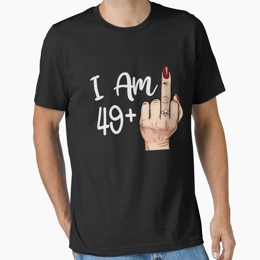 I Am 49+1 Middle Finger - Funny 50th Birthday Sarcasm by Evaevonechi
