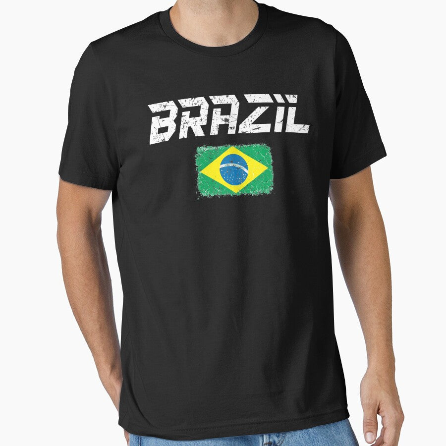 Brazil Soccer Team Fan Football Brazilian Flag 2022 T-Shirt - Brazil T shirt Soccer - Brazil Flag Vintage - Brazilian by Stixdesigns
