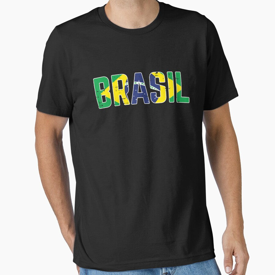 Brasil Flag Brazilian Soccer Fan Men Women Boys Girls Kids T-Shirt by Francois-Lemann