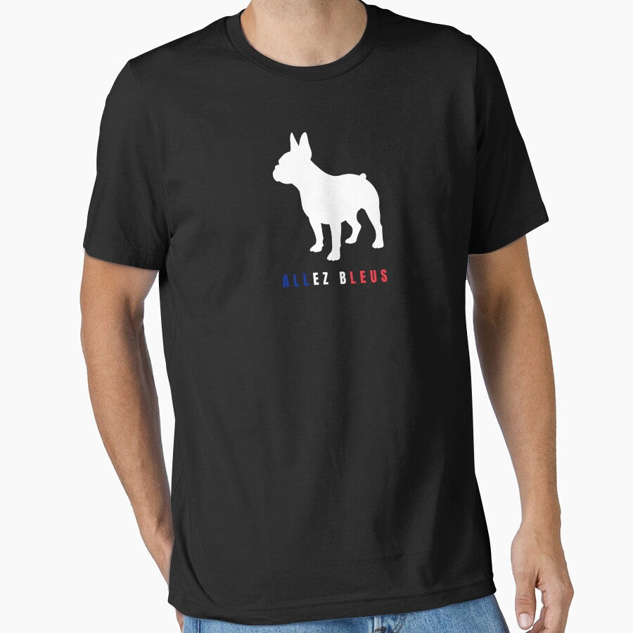 French Bulldog France Soccer Tournament Silhouette (For Dark Apparel) by TailPrints