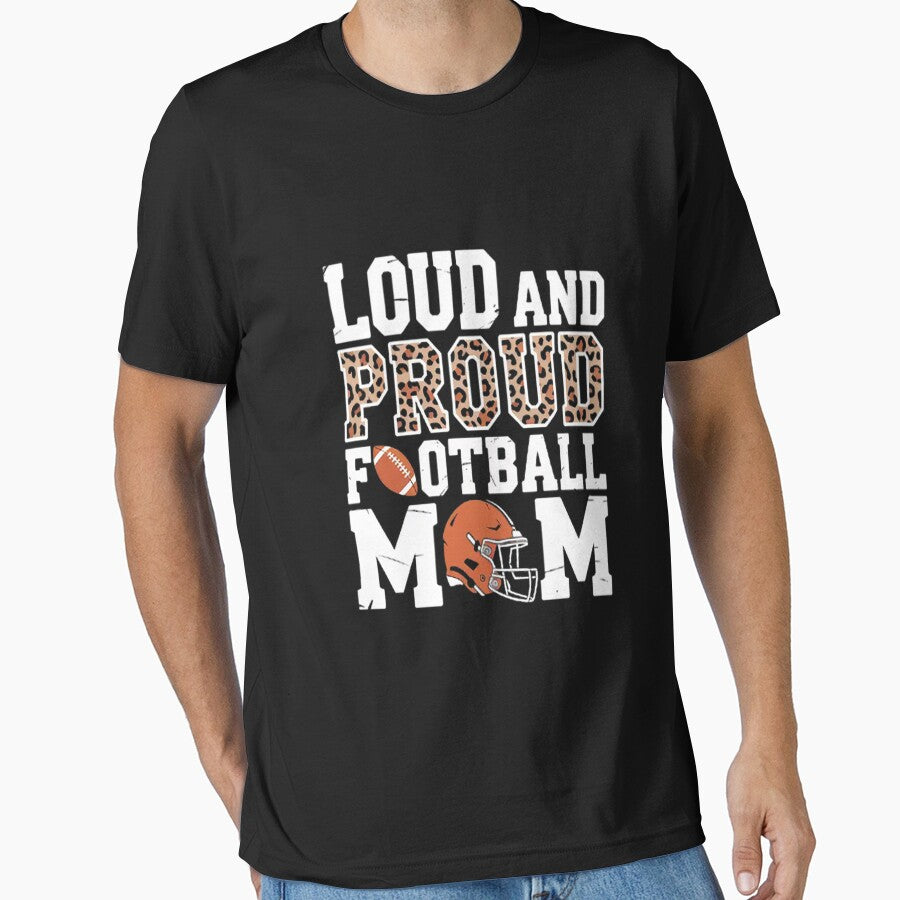 Leopard Loud & Proud American Football Mom Family Mama Mommy by LacostCarl