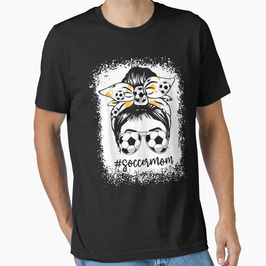 Women Soccer Mom Messy Bun Soccer Lover by georgebuckart