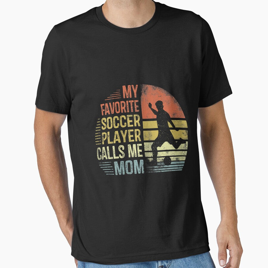 Womens My Favorite Soccer Player Calls Me Mom Shirt Mama Gifts by Mitzi12312