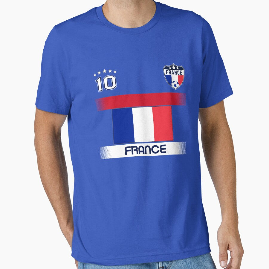 France Soccer Shirt with Flag, Shield and Number 10 by fermo