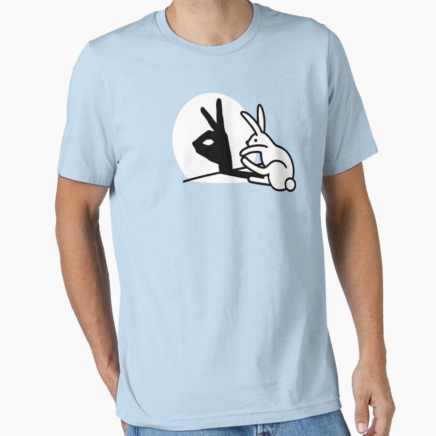 Funny Rabbit hand shadow puppets humor pop art by LaundryFactory
