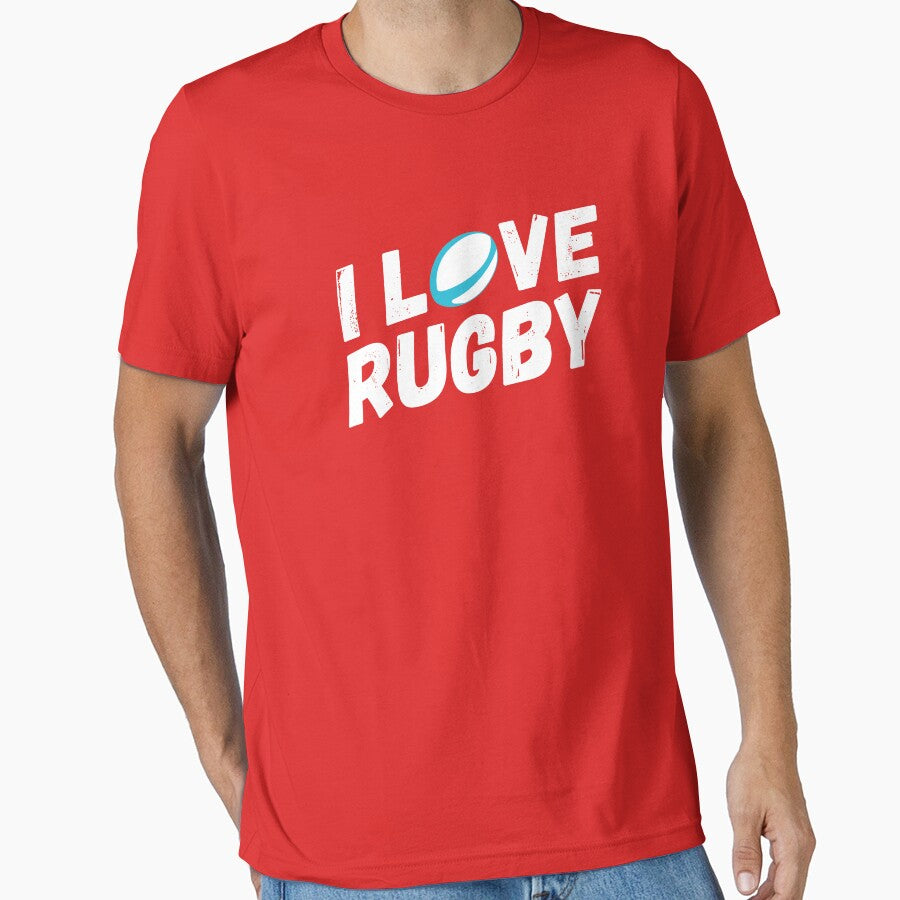 I LOVE RUGBY - Red by gemgemshop