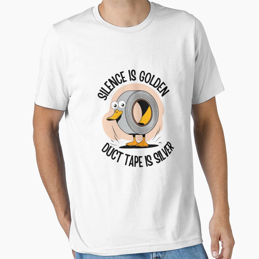 Silence is Golden Duct Tape is Silver Sarcastic Snarky Funny Duck Sarcasm animal Adult Humor by MotivaChic
