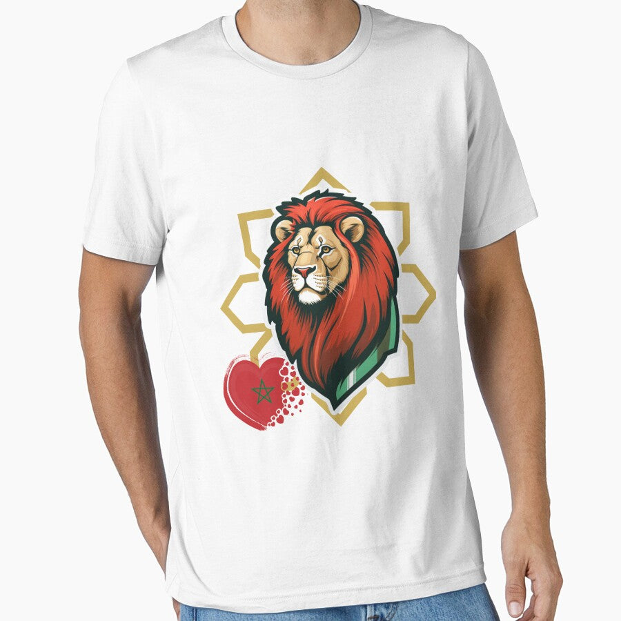 Morocco Maroc المنتخب المغربي T-Shirt, soccer lion by MarwenLabShop