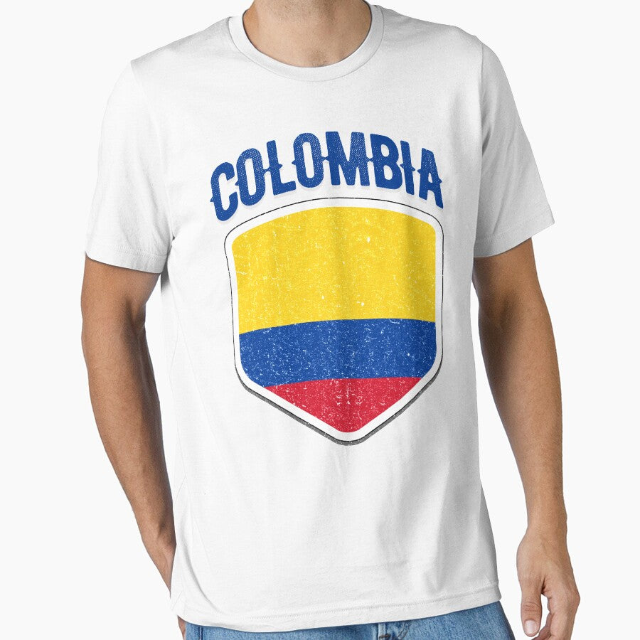Colombia National Flag World Sport Stadium Fans T Shirt Supporter Jersey Football Cup TShirt by screenworks