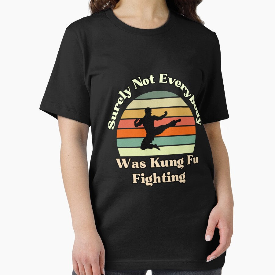 Surely Not Everybody Was Kung Fu Fighting quote  funny Sarcastic retro sunset by Micro-dose