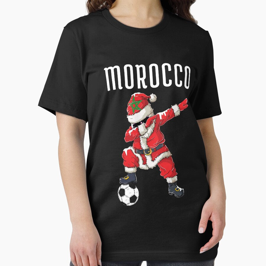 Dabbing Santa with Moroccan Flag Gift Soccer Team For Morocco Fans- Christmas by ollalla