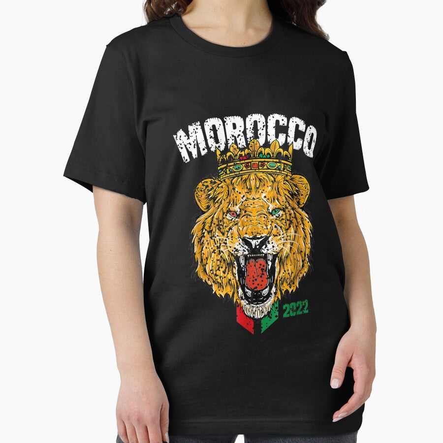 Morocco Lion Flag Sport Soccer Football Proud T-Shirt by Bobby-Bancel
