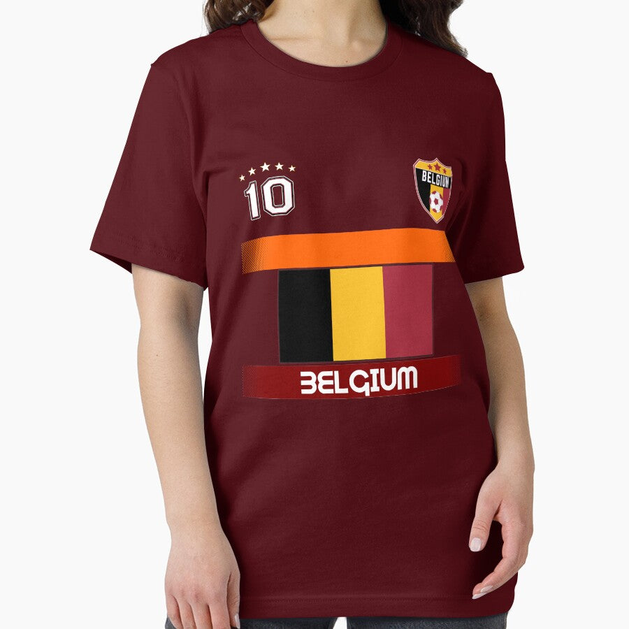 Belgium Soccer Shirt with Flag, Shield and Number 10 by fermo