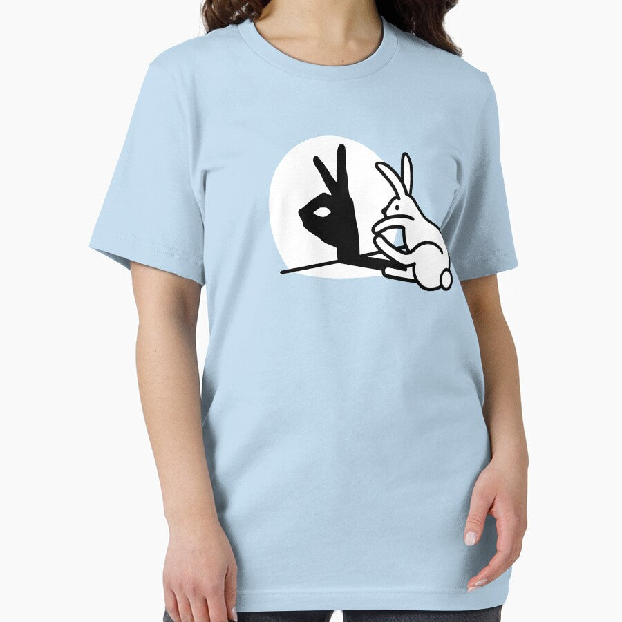 Funny Rabbit hand shadow puppets humor pop art by LaundryFactory