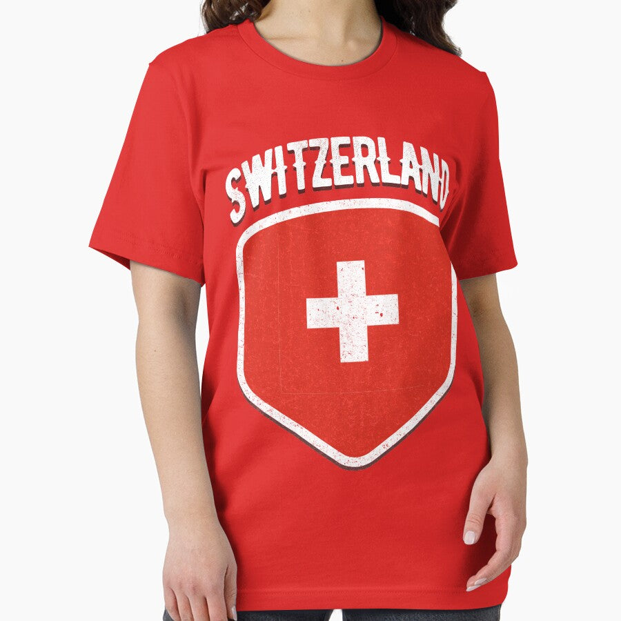 Switzerland World Flag Football T Shirt Soccer Jersey Cup T-Shirt by screenworks
