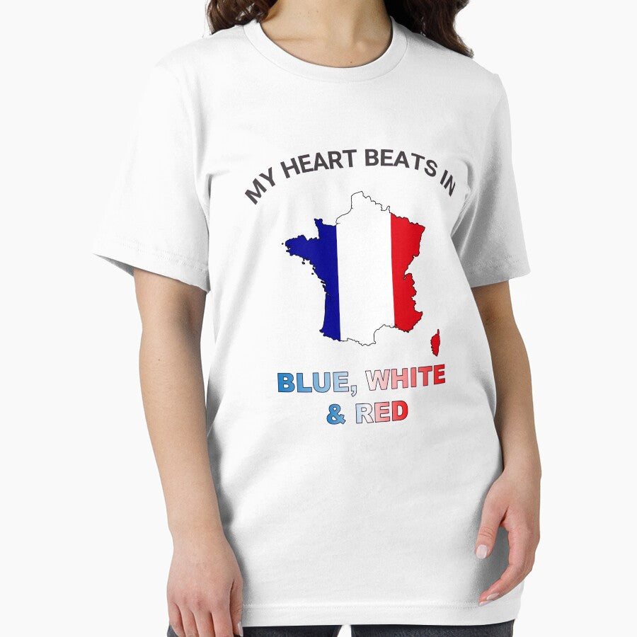 France Gallic Rooster - My Heart Beats in Blue White Red by FancifulDesign