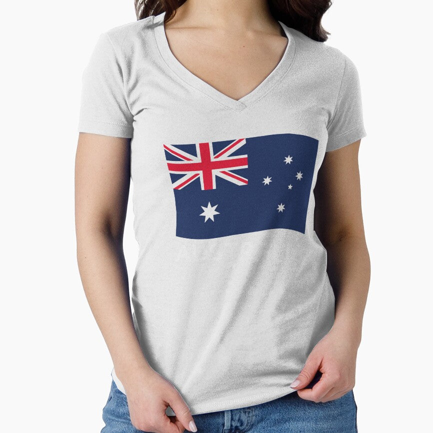 Australia Wave Flag With Text (On Black) by STUDIO-72