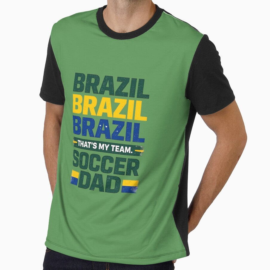 Brazil Soccer Dad 2026 | Football Dad World Cup Fan Design, That's my team, Soccer Dad Gift For Father, Match Day Brazil Fan Tee, Football Dad Shirt by VectorJoy
