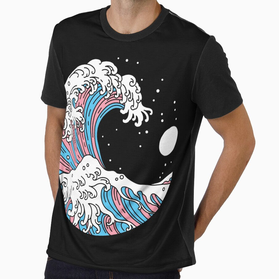 Circular Japanese Trans Wave. Transgender Pride by Subtle Pride Shop