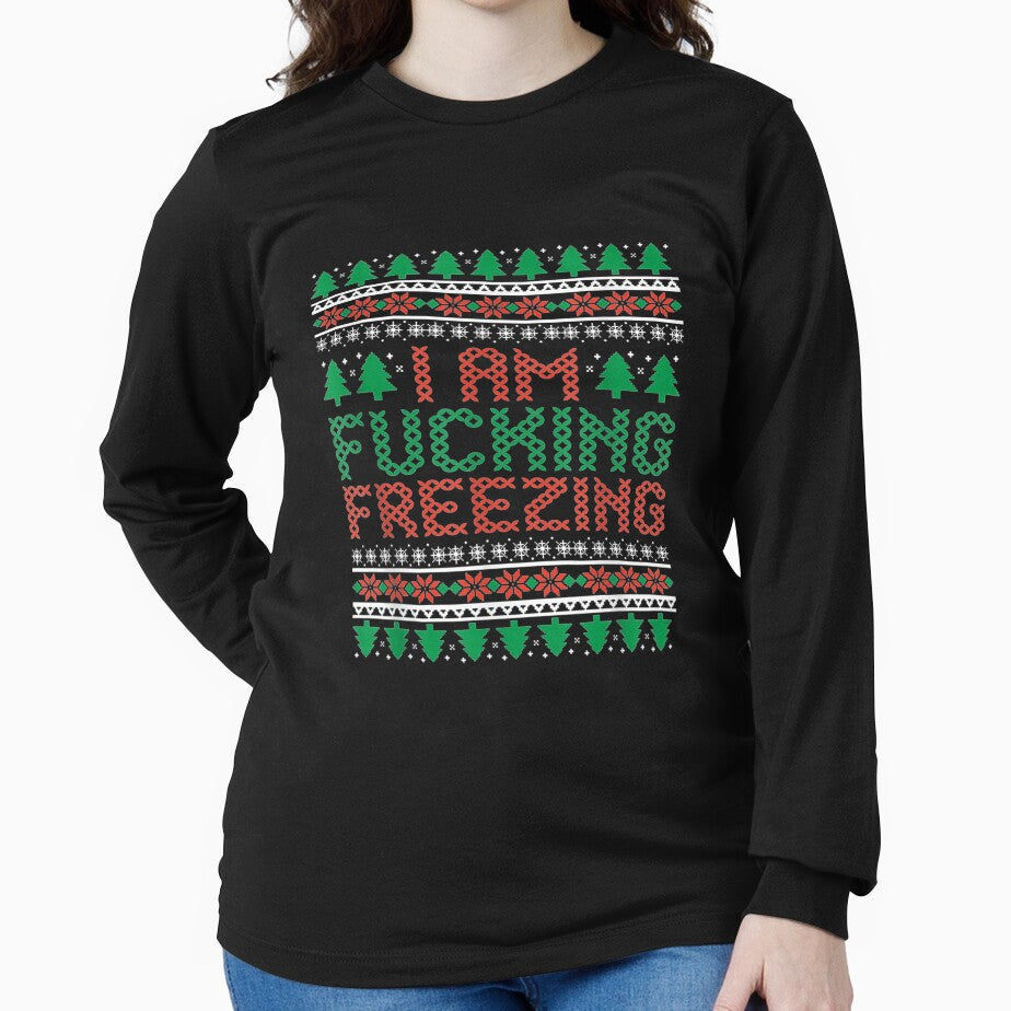 I Am Freezing Sarcastic Christmas Holiday Festive Pun by saigeorion
