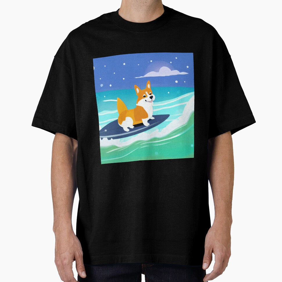 Surfing Corgi Dog by nicecorgi