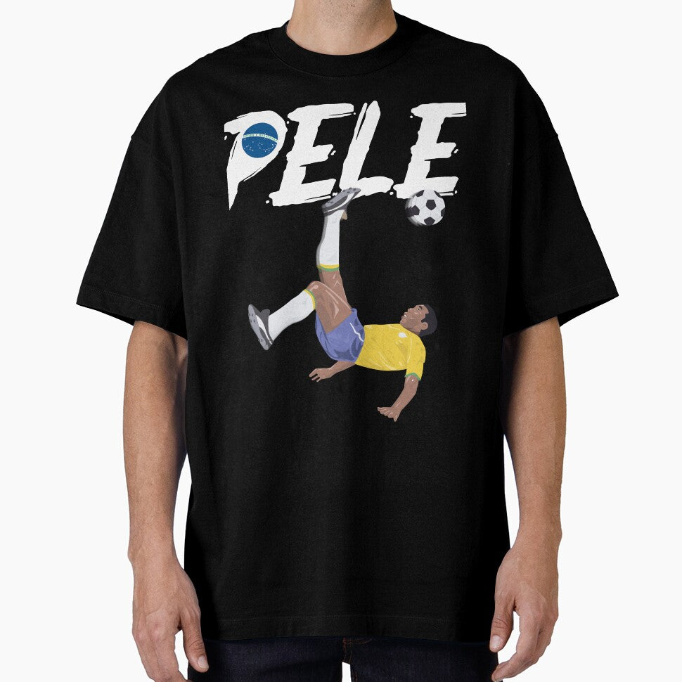 Bicycle Kick - Pele - SOCCER FOOTBALL - BRAZIL - WHITE TEXT version 2 by AMGraphicStudio