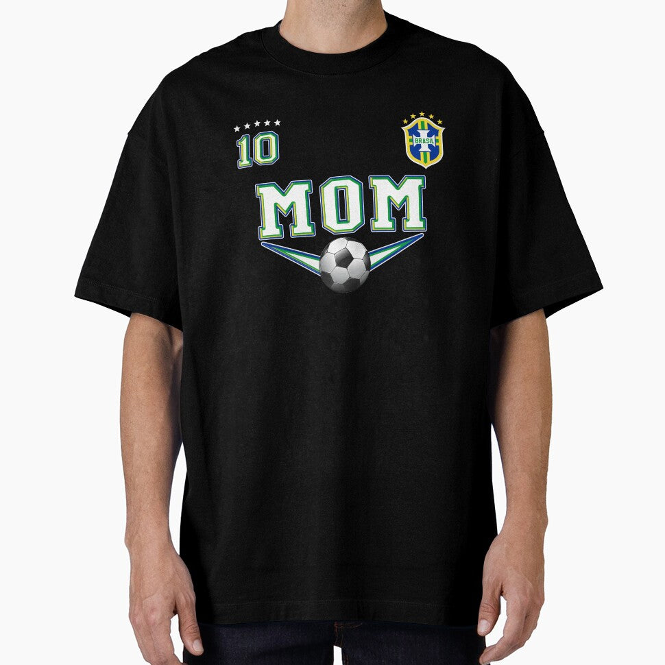Soccer MOM Brasil Brazil Design with number 10 - Original Sports Apparel by fermo