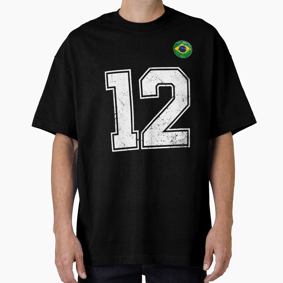 Number 12 Brazil Futbol Football Brazilian soccer Flag Jersey by RoyesButler