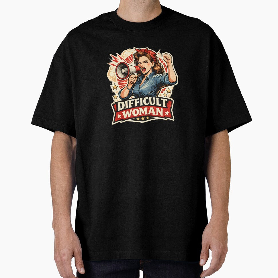 Difficult Woman Retro Protest Poster – Bold Feminist Democracy Design by OlizaPrint