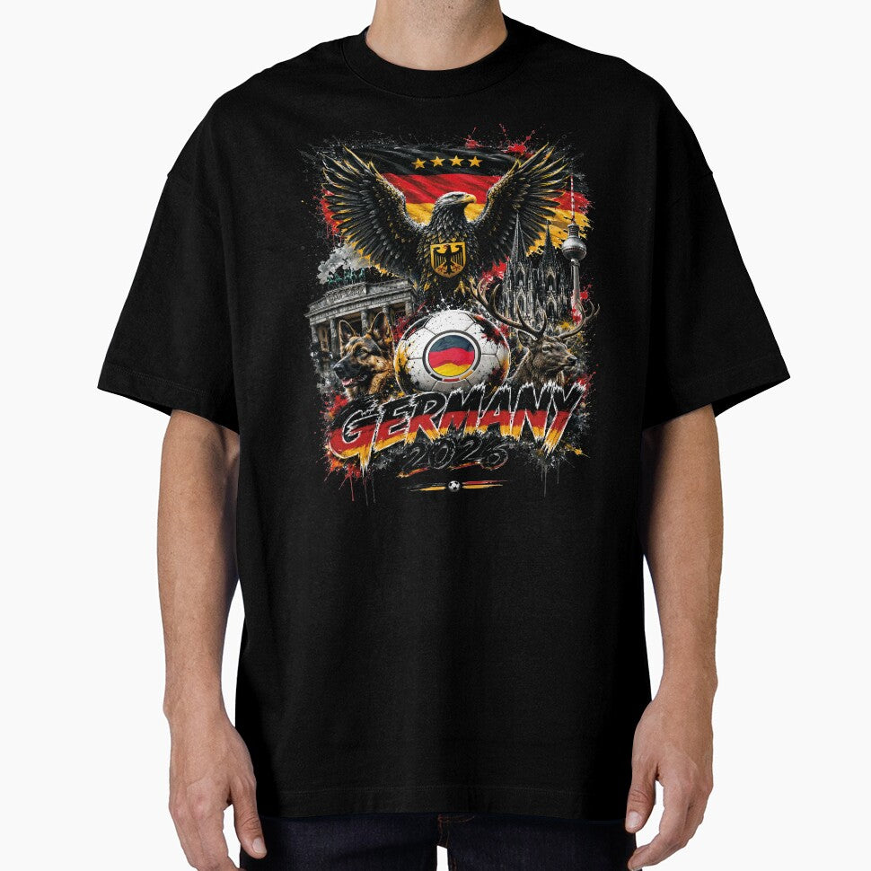 Germany 2026 Eagle Football Fan T-Shirt – Patriotic German Soccer Supporter Tee with Vintage Flag Style by al21ex