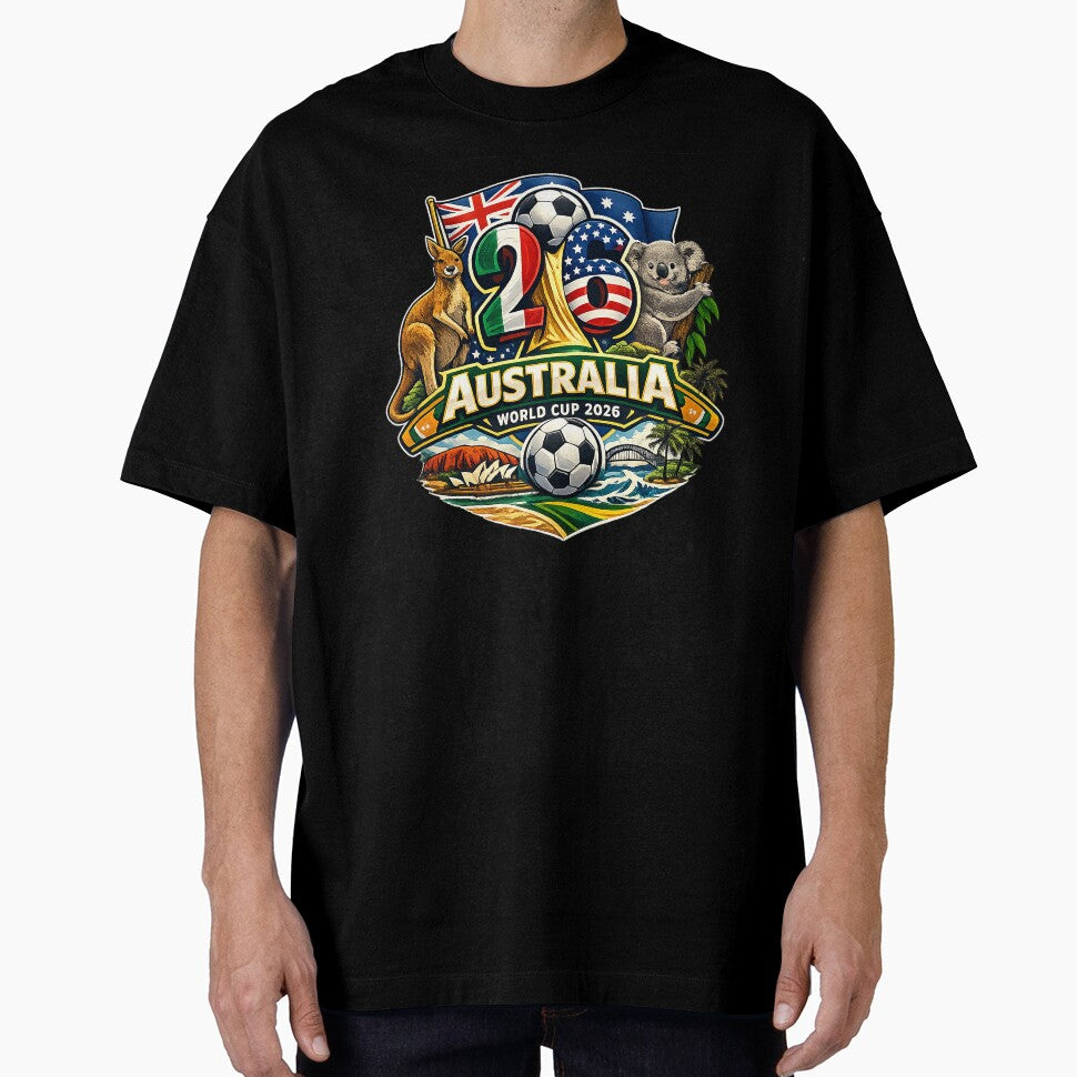 Australia 2026 Football Supporter Kangaroo Green & Gold Fan Art by homashad