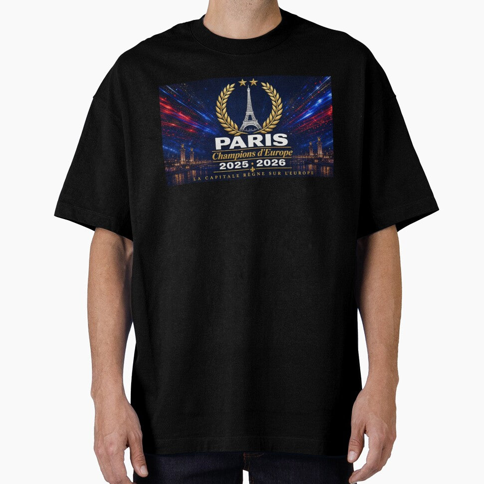 Paris Champions of Europe 2025 2026 Eiffel Tower Night Two Gold Stars by BrickByDream