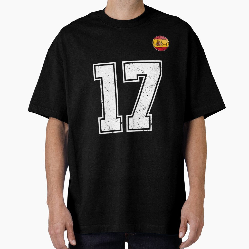 Spain Soccer Number 17 Vintage Sports Fan by KristenosNehk