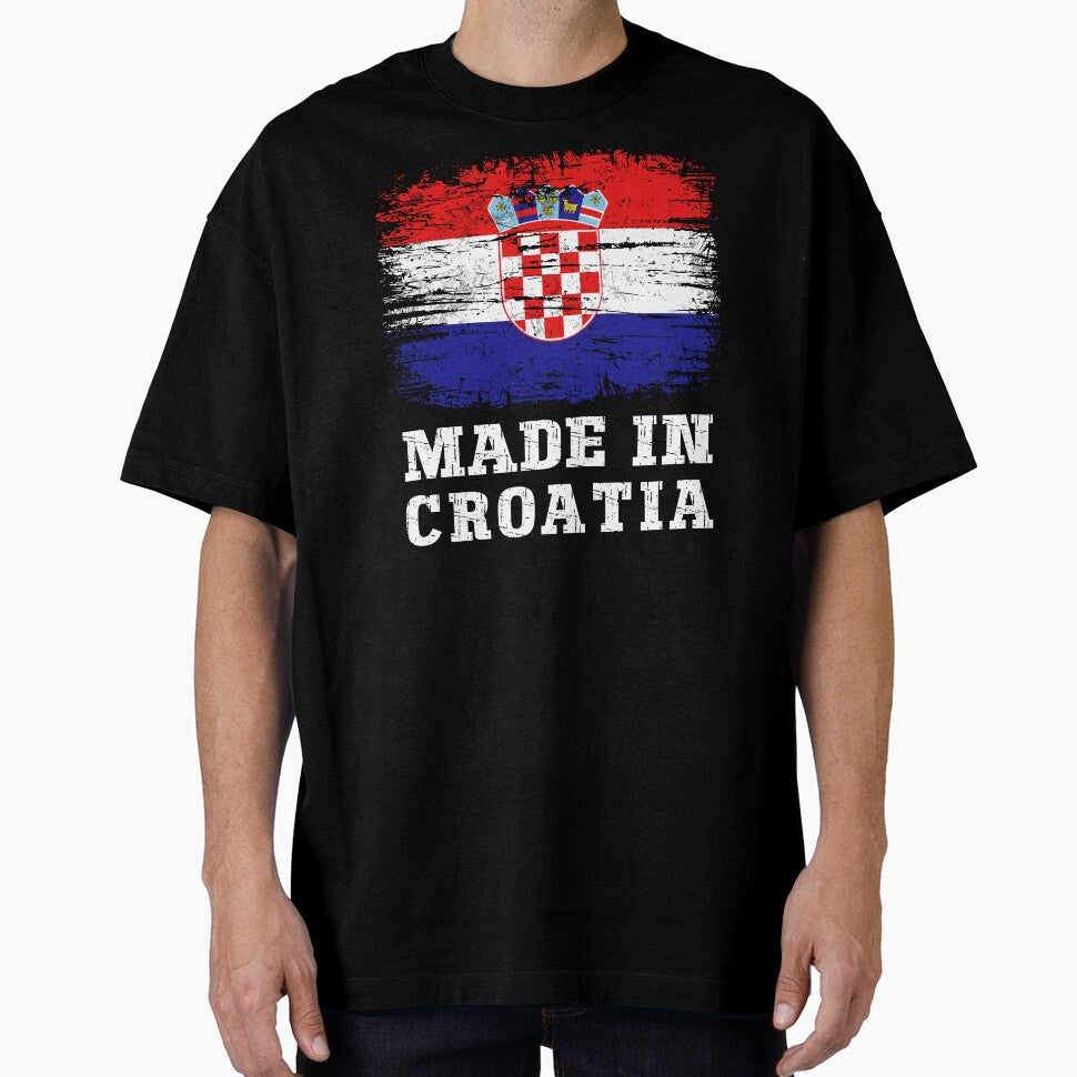 Retro Made in Croatia Flag - Distressed Croatian Heritage by Dmetalx Art Apparel