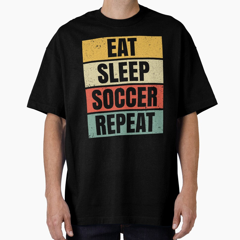 EAT SLEEP SOCCER REPEAT, Classic Vintage Style Design For Retro-Loving Football Players and Fans by NADIASHOP86