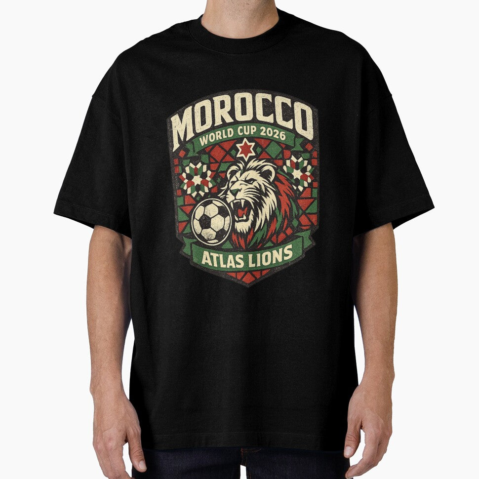 Morocco Atlas Lions World Cup 2026 Retro Vintage Football Fan T-Shirt by ArthUpscale