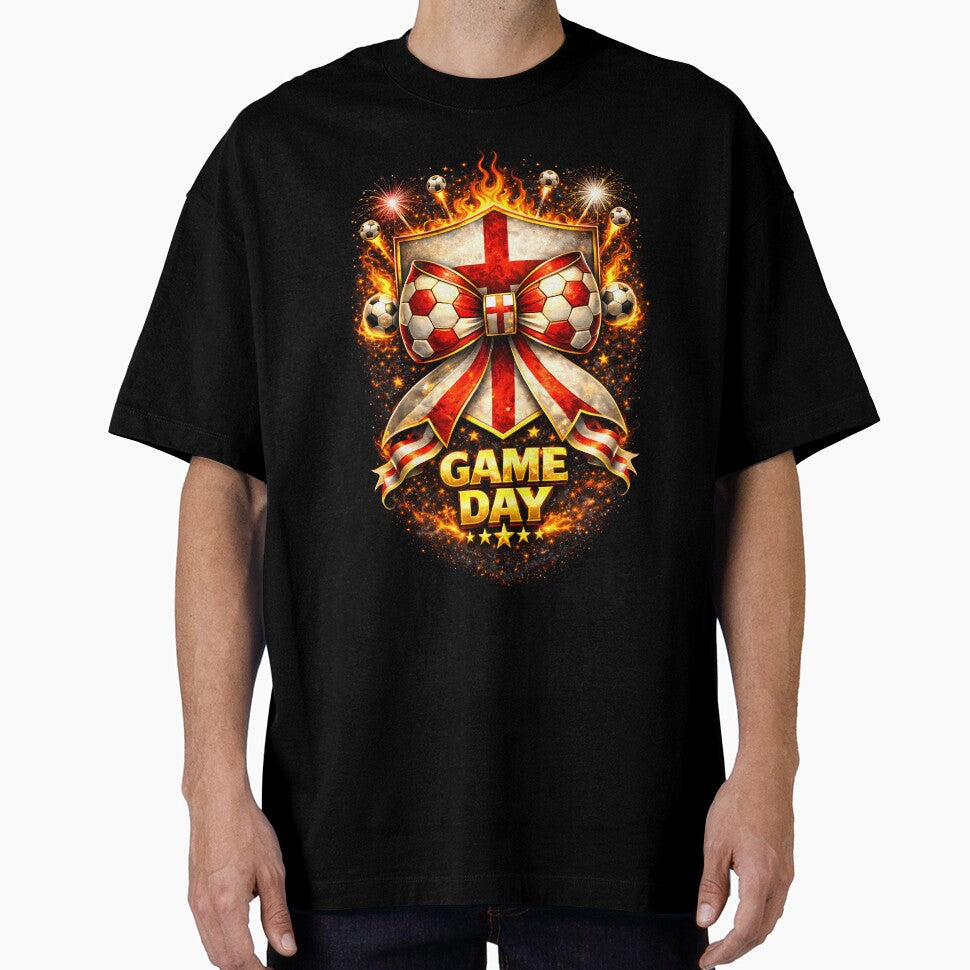 England Soccer Bow Game Day Flaming Crest Graphic by MuniraWearify