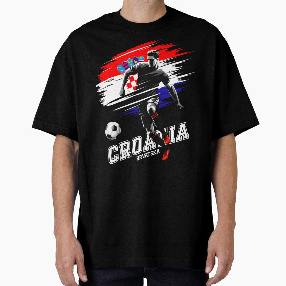 Football Soccer Croatia Croatian Flag Player Grunge Silhouette by Infinitee8hirts