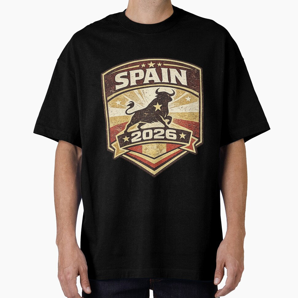 Spain 2026 Vintage Bull Football Retro T-Shirt by ArthUpscale