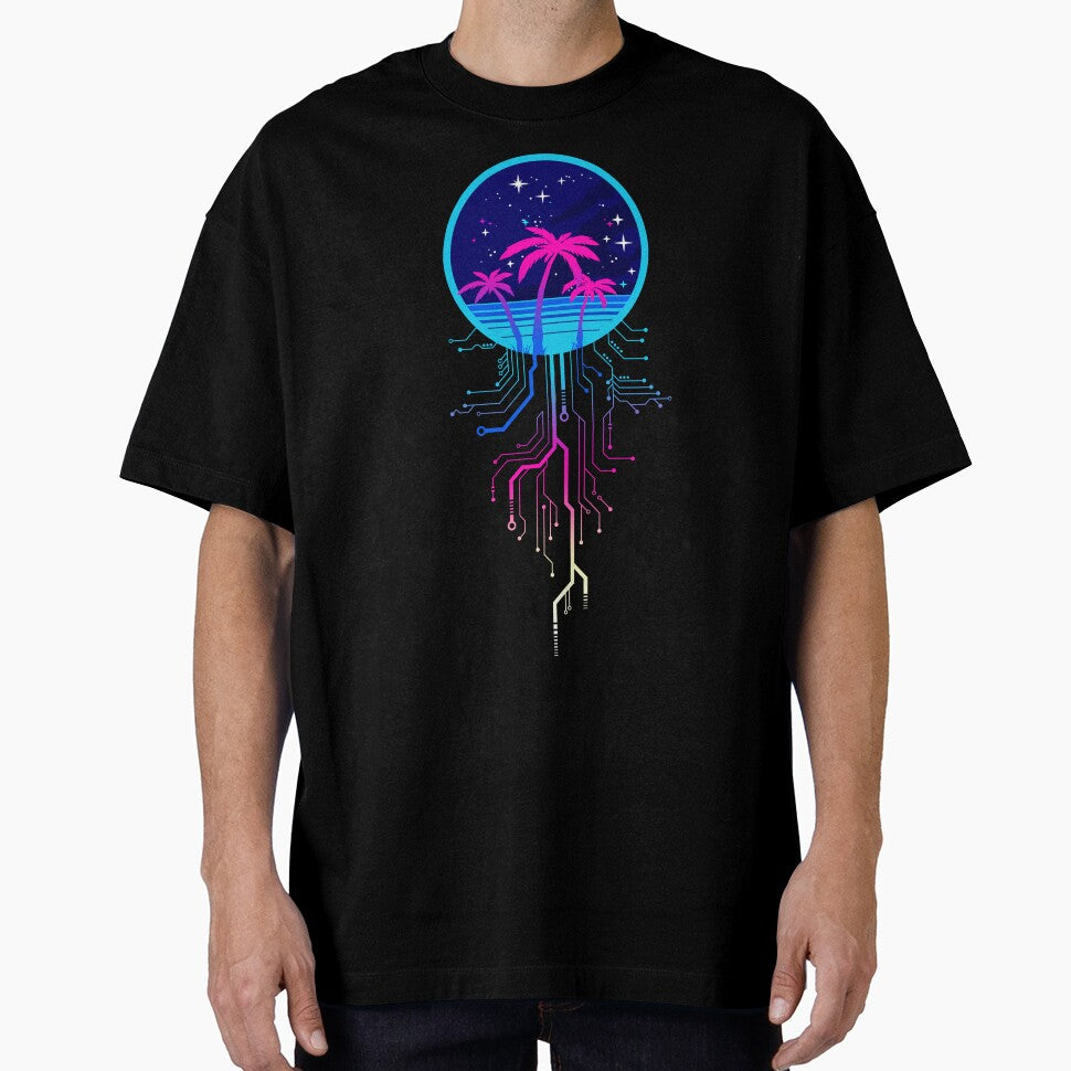 Synth Island Vaporwave Palms (Cyberpunk) by forge22
