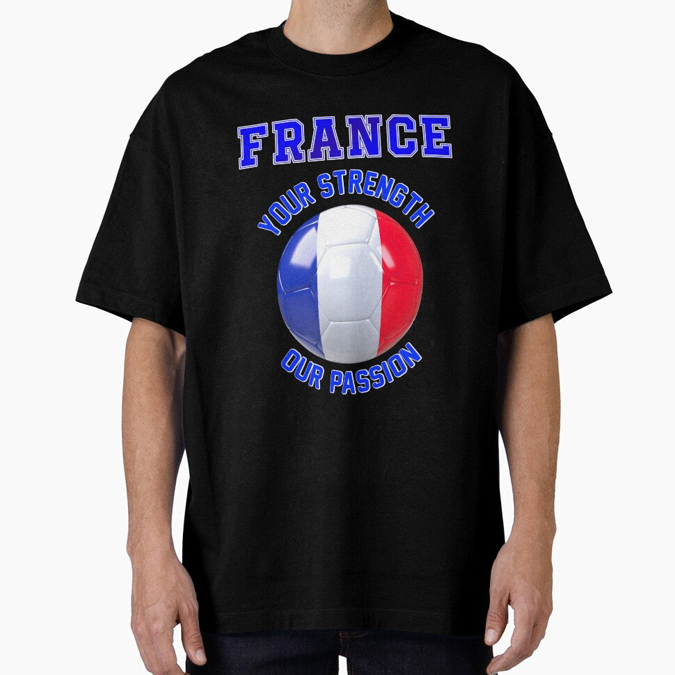 France fan slogan for football, French your strength, our passion by superpixus